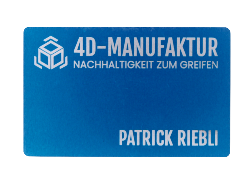 Aluminium Visitenkarte Lasergraviert