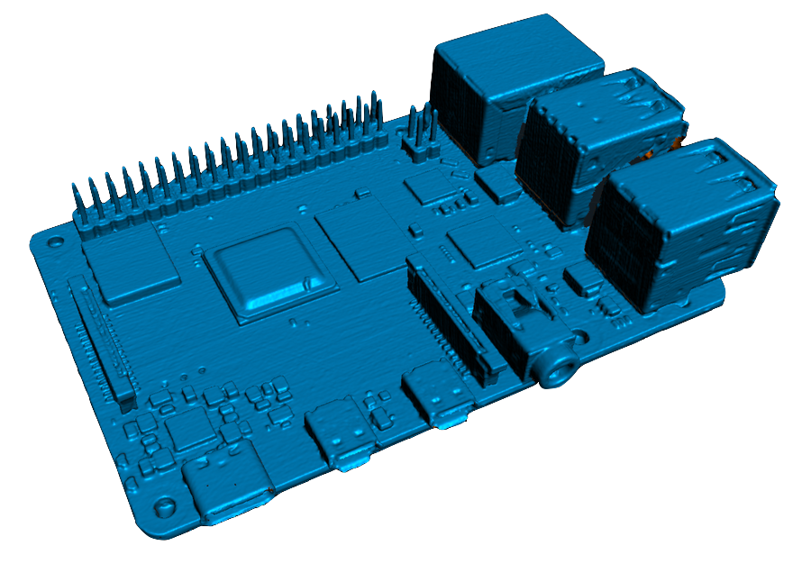 3D-Scan eines Raspberry Pi 4 mit Blaulaser